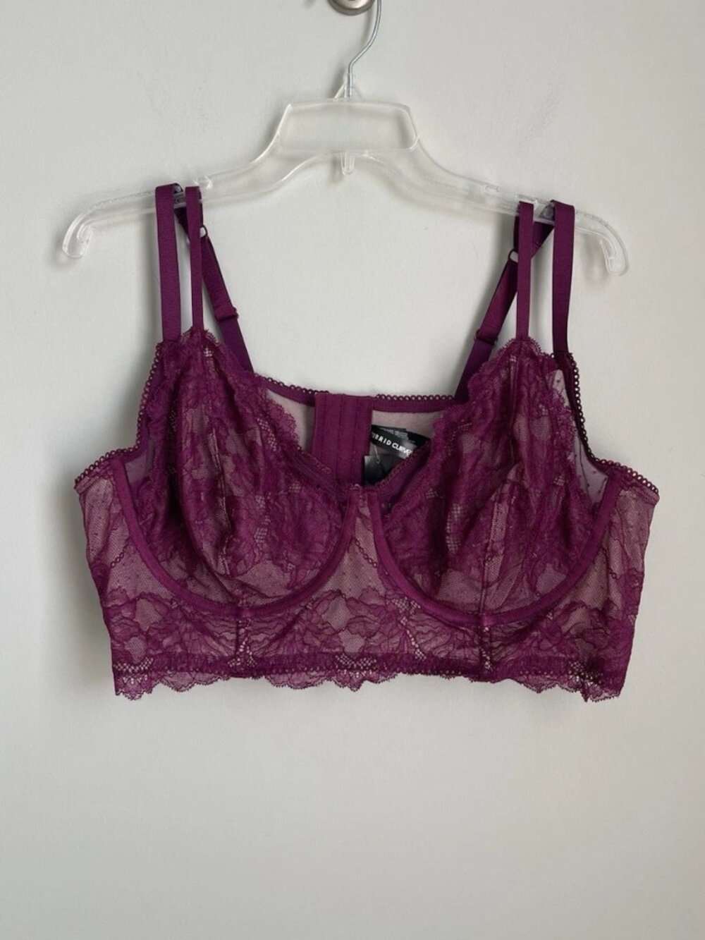 Torrid 3 Plum Dot Lace Mesh Lined Underwire Bra NWT